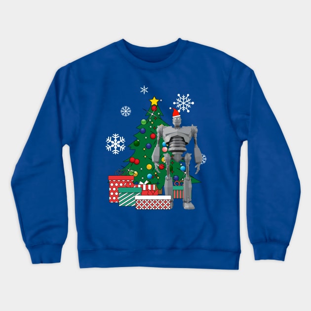 Iron Giant Around The Christmas Tree Crewneck Sweatshirt by Nova5